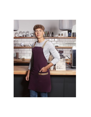 K-LS38-Bib Apron Urban-Look With Cross Straps And Pocket